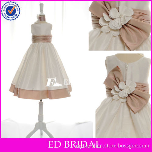 Pictures Of A-line Applique Bow Beaded Sleeveless Flower Girl Dress Patterns